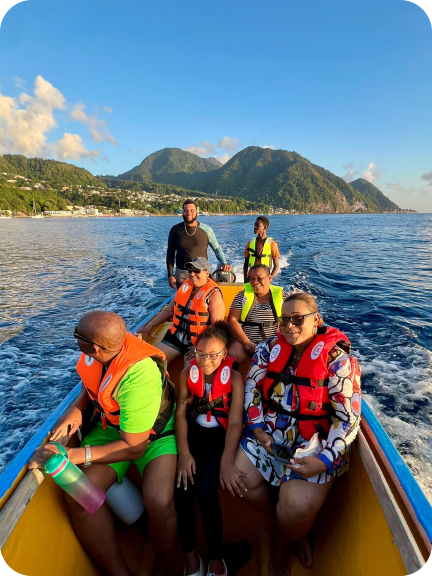Passengers on the boat